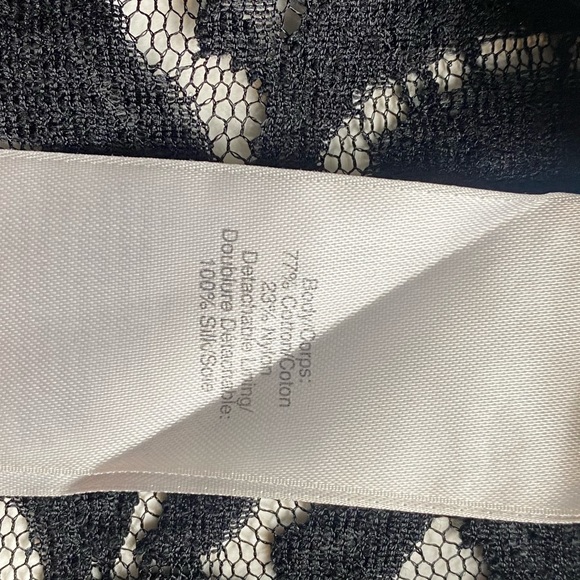 DKNY Black Lace Short-sleeve Top Size 10 - Picture 7 of 8